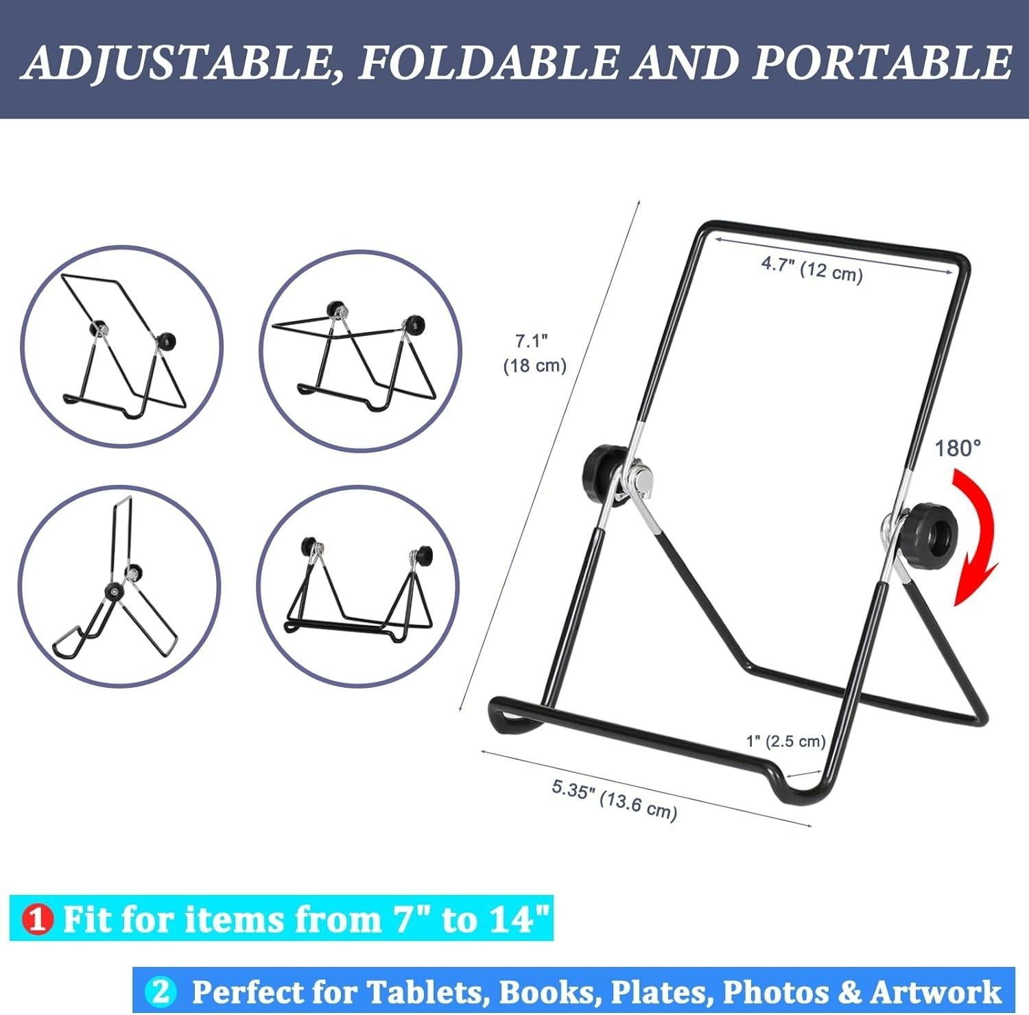 Folding Iron Display Stand with Adjustable Angles – Perfect for Photos & Tablets