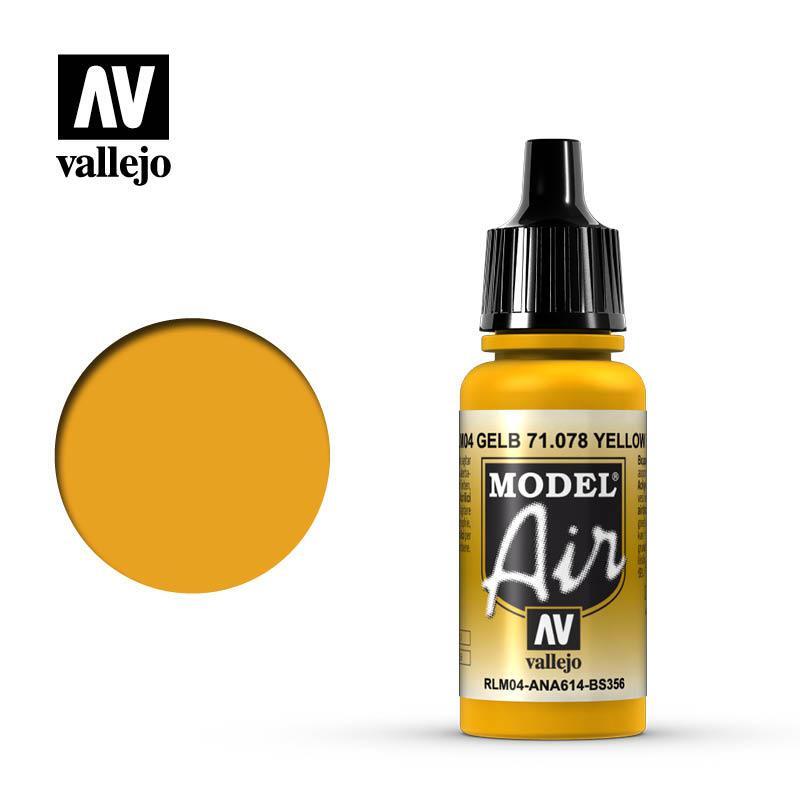 Vallejo 71078 Model Air Yellow RLM04 Acrylic Paint 17ml – US