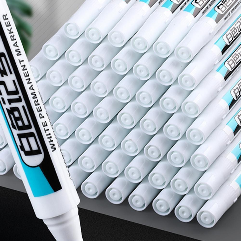 White Paint Marker Pen Waterproof Bike Car Tyre Tire Marker Permanent Pens Lot