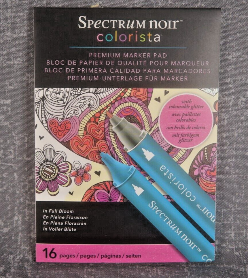 Spectrum Noir Colorista “In Full Bloom” Premium Marker Pad 7″ x 5″ 12 Different