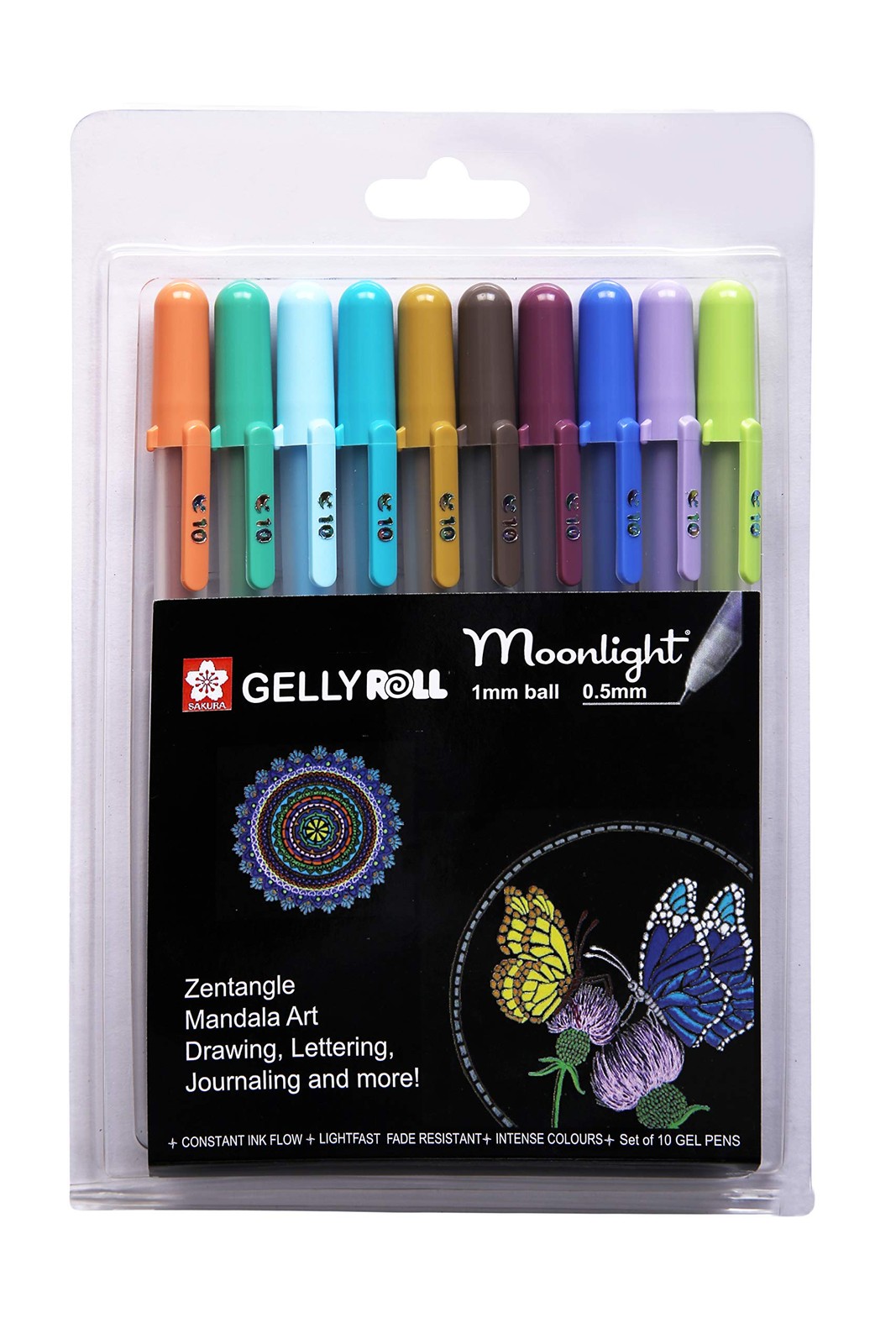 Gelly Roll Moonlight Assorted Fine Colour Set 10 Opaque Shades