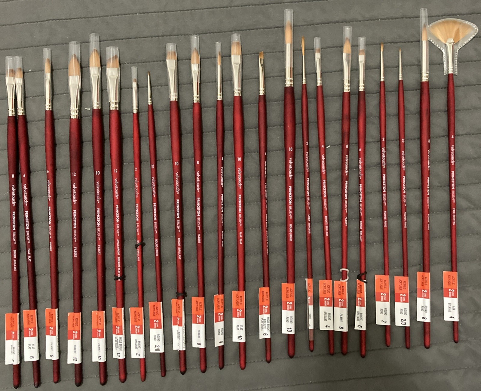 22 Count Lot – Princeton Velvet Touch Water Color Acrylic Brush Assortment Bh7