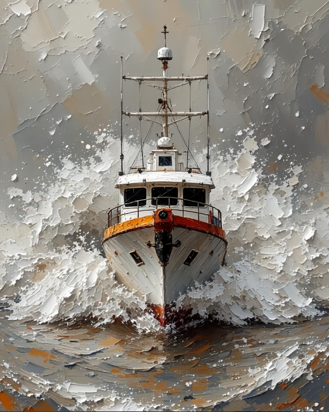 Ship Paint by Numbers Kit for Adults Beginner DIY Canvas Oil Painting Decor
