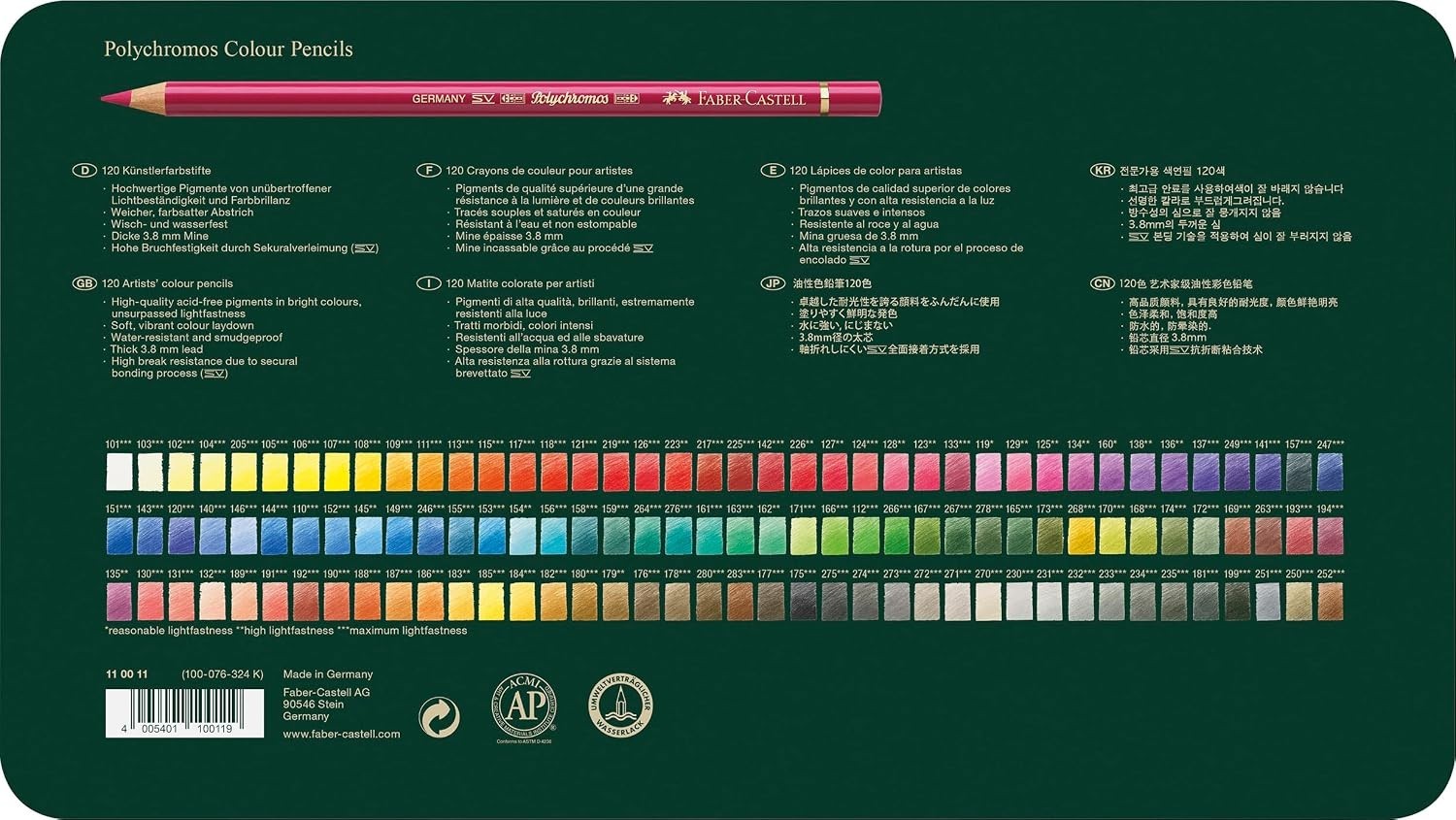 Professional Quality Color Pencils Tin – 120 Colors