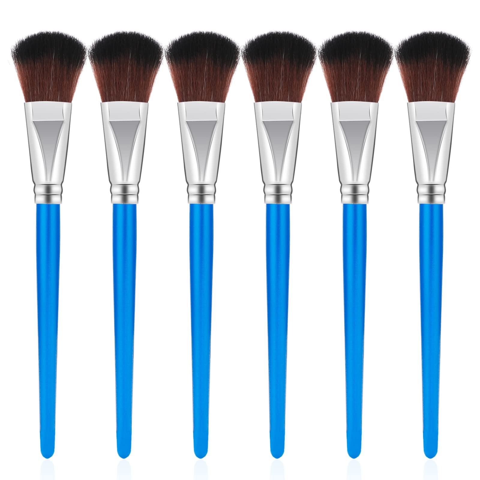 6 Pcs Mop Brush for Acrylic Painting – 1 Inch Oval Blending Brush with Wooden…