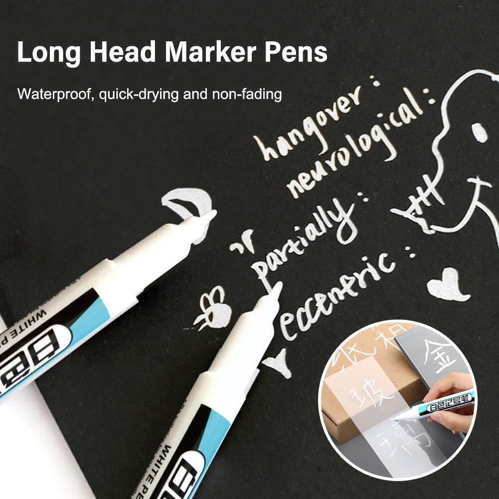 White Paint Marker Pen Waterproof Bike Car Tyre Tire Marker Permanent Pens Lot