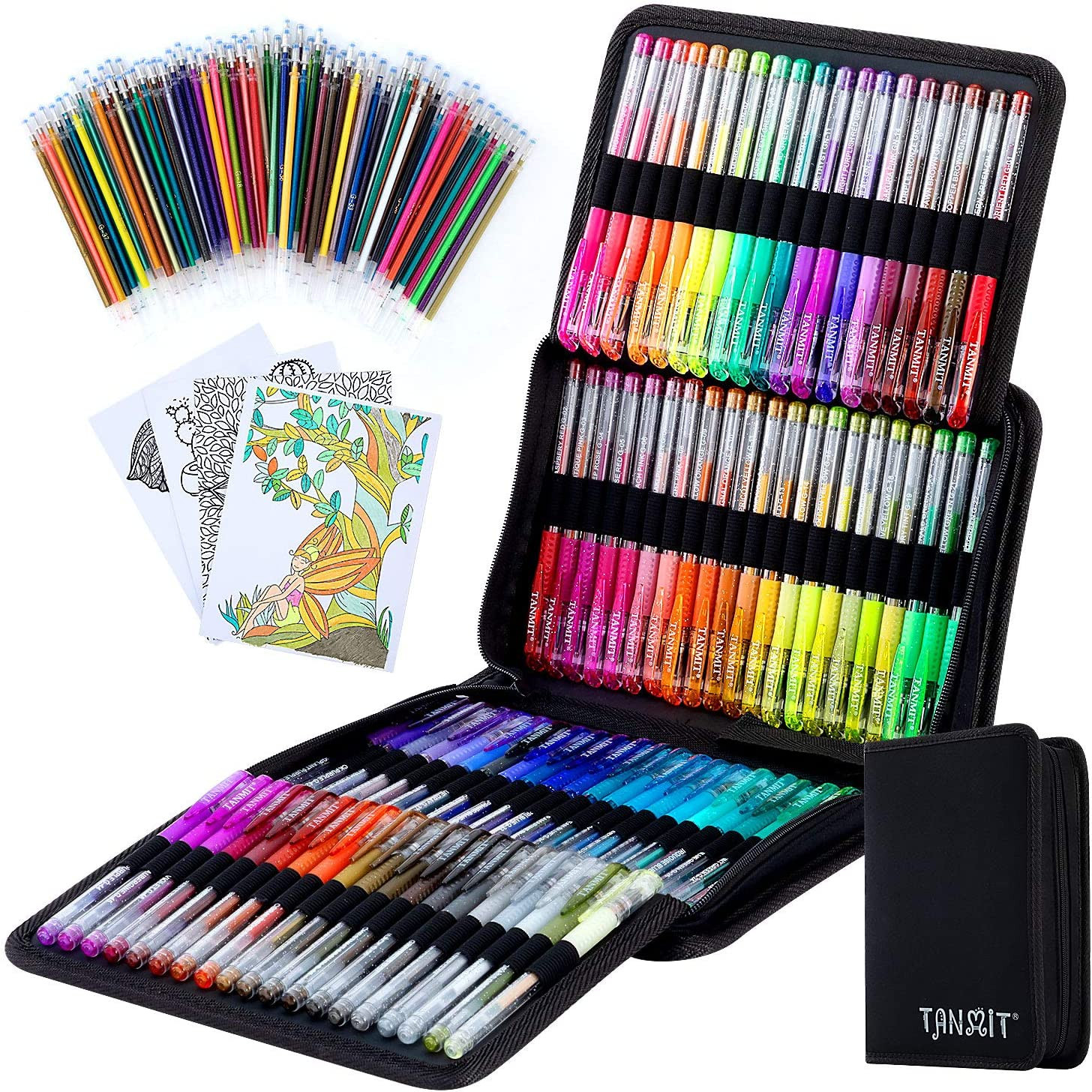 “160-Pack Glitter Gel Pens with Case – Artist Colored Markers”
