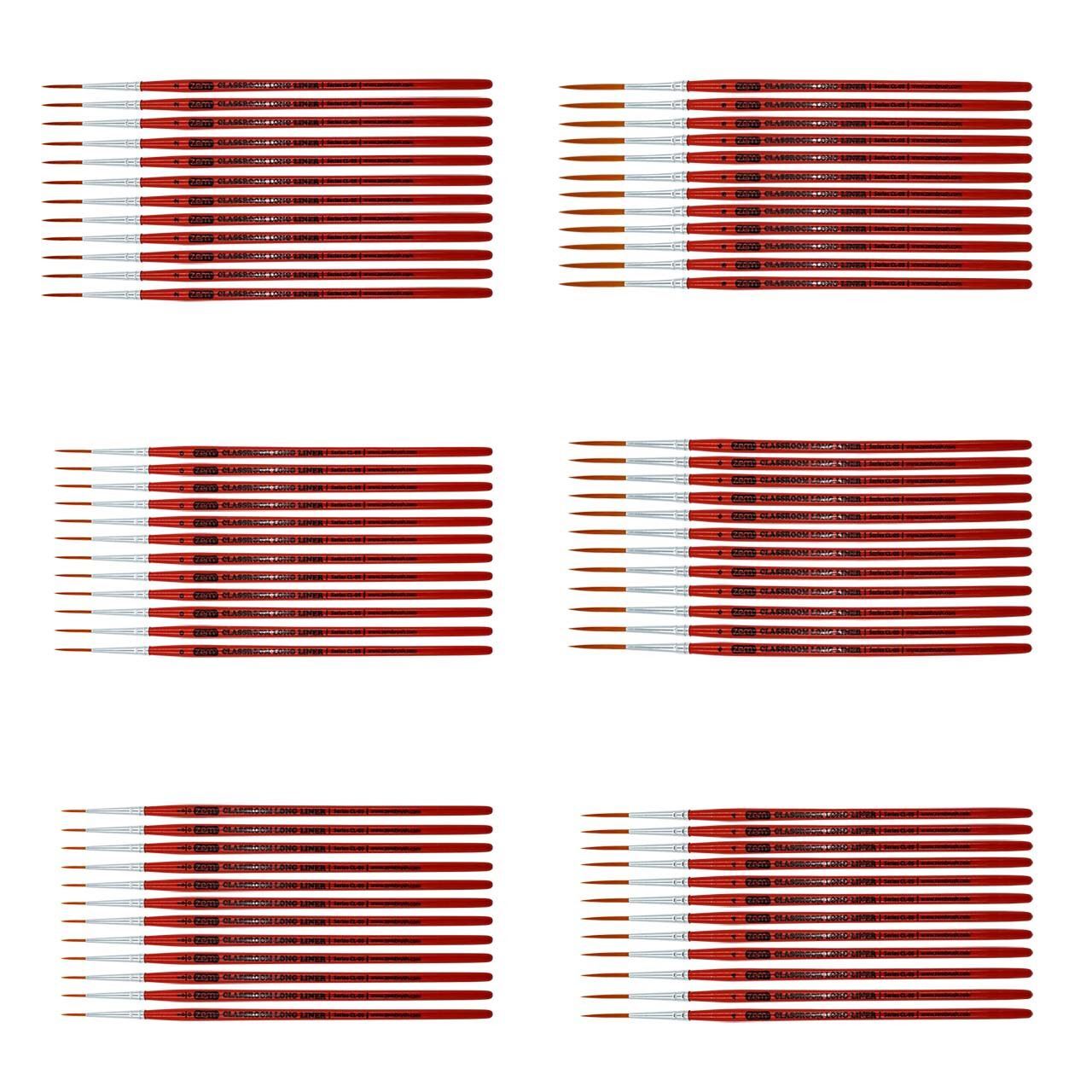 CLB-6 Classroom Artist Brush Box Set | Liners 72 pcs