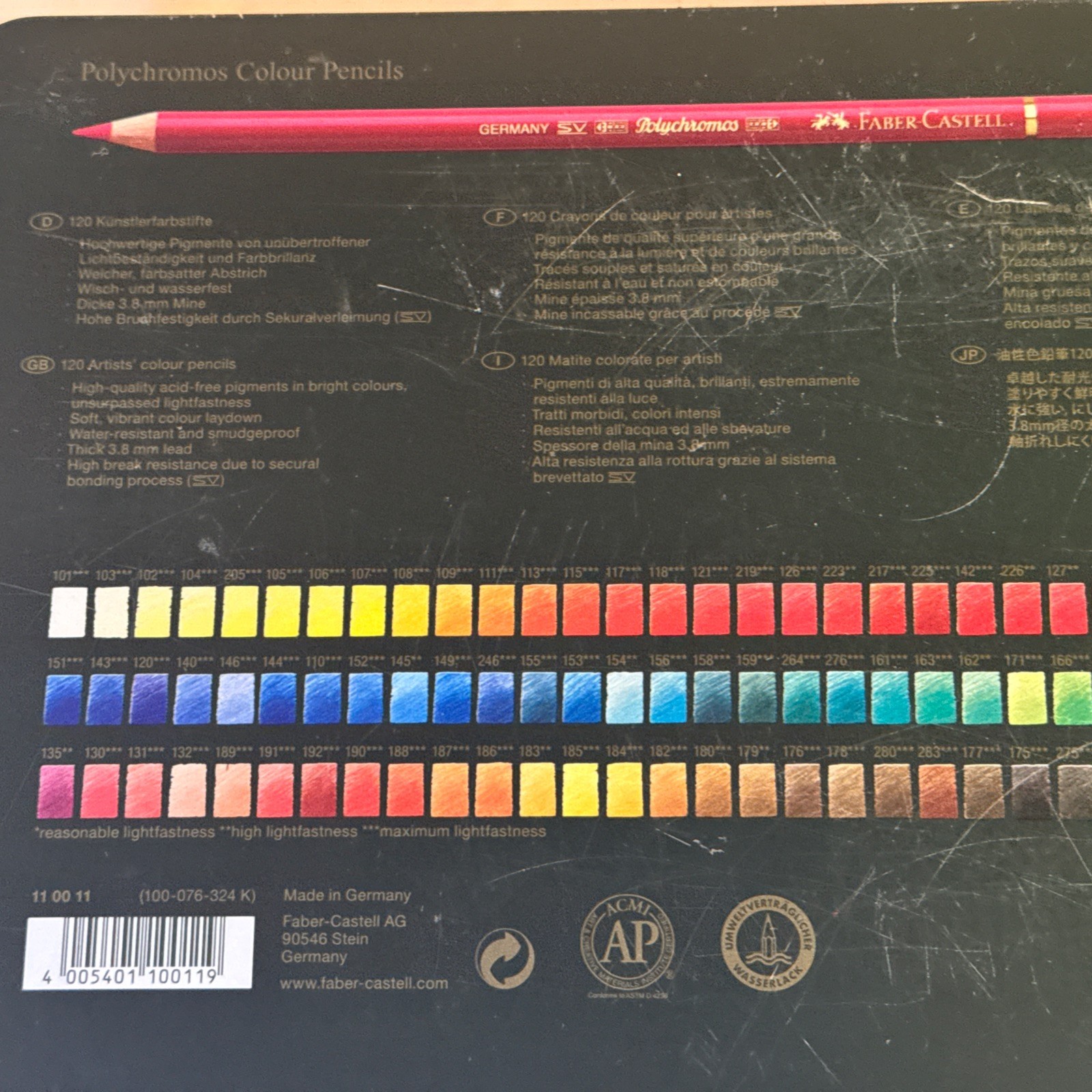 Faber-Castell Polychromos Artists’ Color Pencils 120 Colors 110011 Germany
