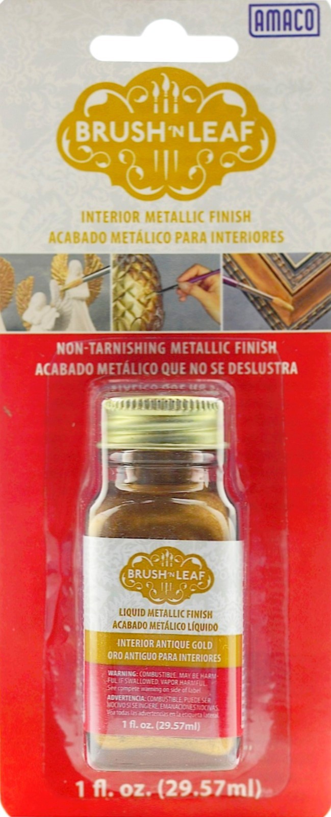 ANTIQUE GOLD Brush ‘n Leaf Metallic Leafing Paint golden Gilding Finish 76631L