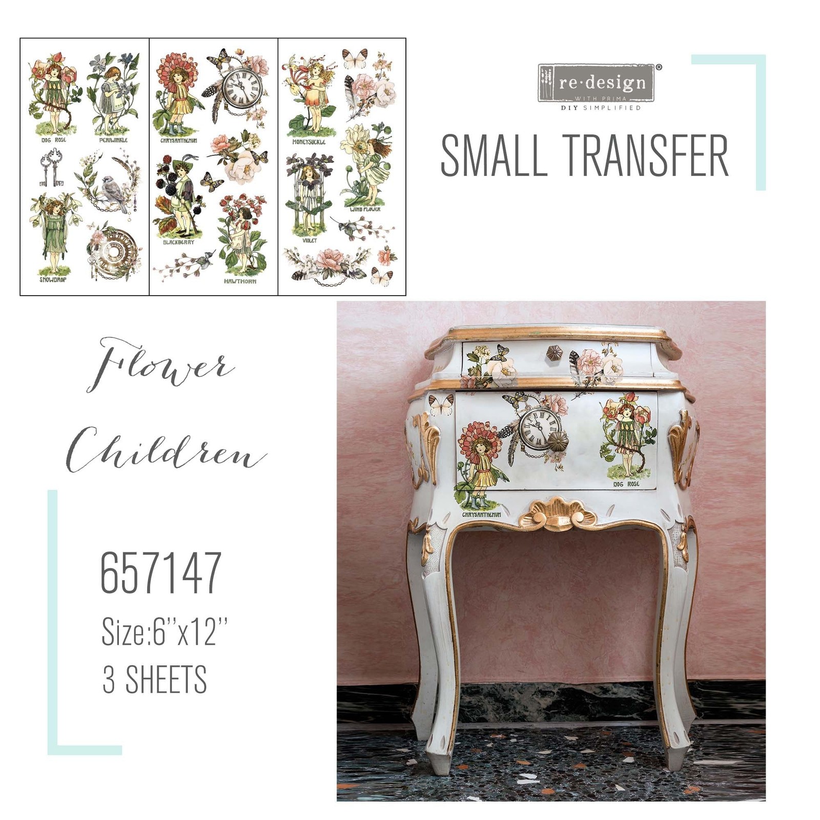 Flower Children | Mini Decor Transfers | Redesign with Prima