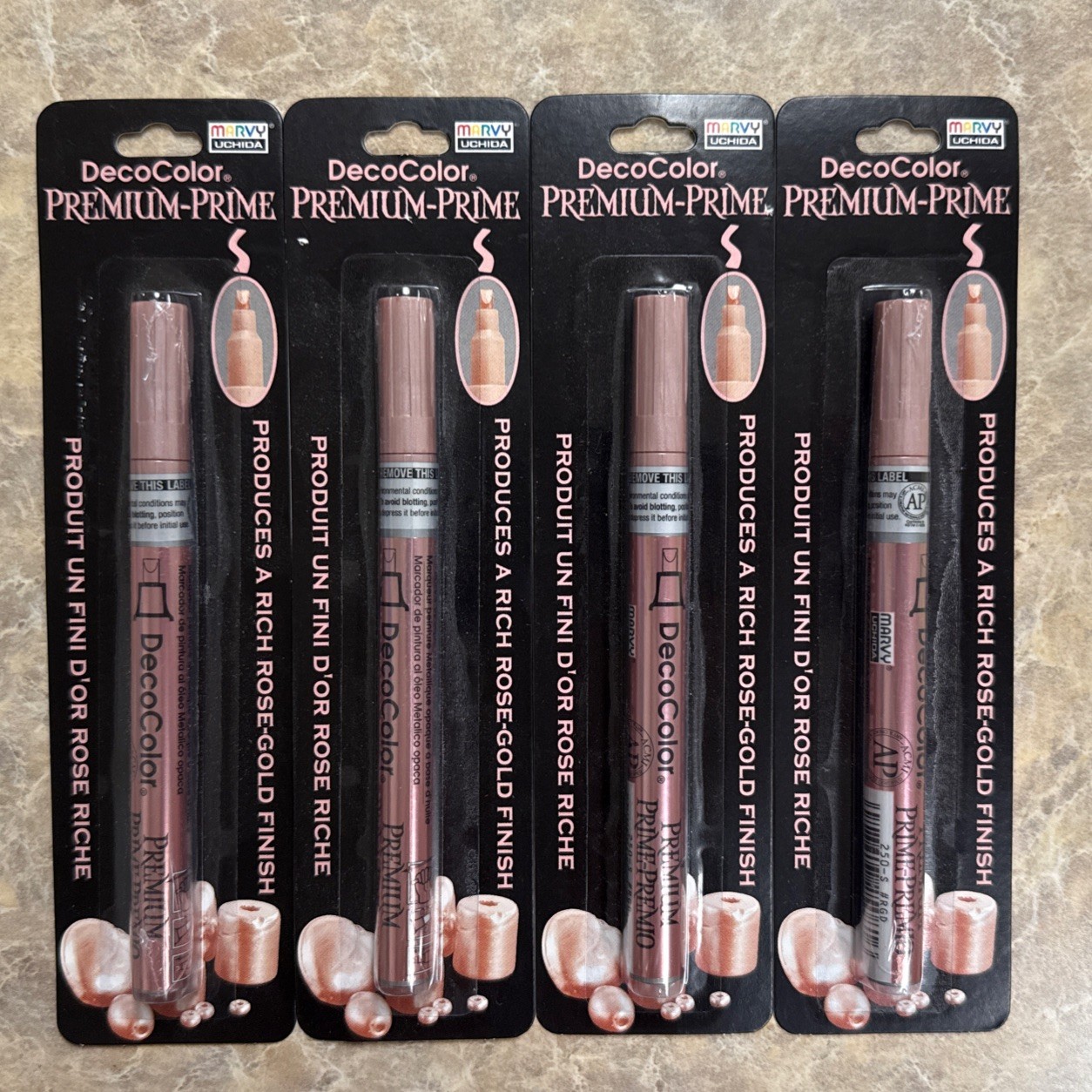4 Pack DecoColor Premium 2mm Paint Marker Rose Gold