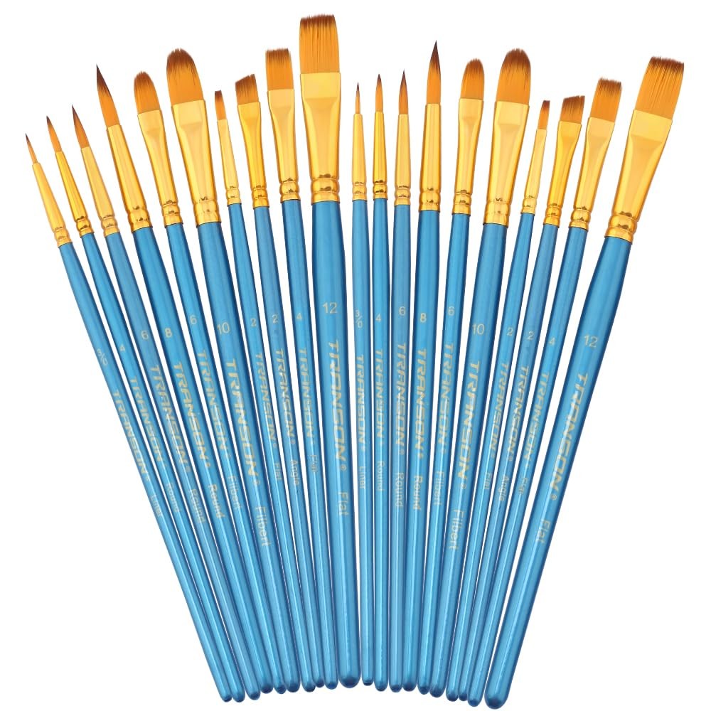 20pcs Artist Paint Brush Set Acrylic Watercolor Gouache Craft Bulk Blue