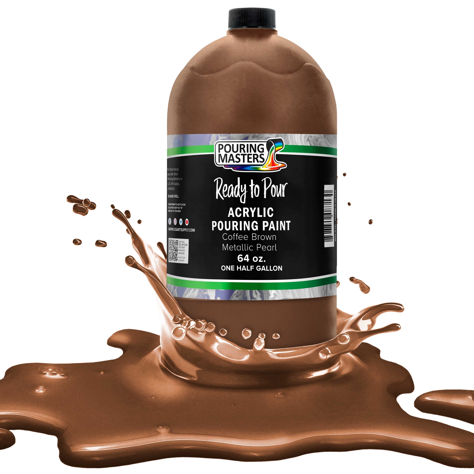 Pouring Masters Coffee Brown Metallic 64-Ounce Water-Based Acrylic Pouring Paint