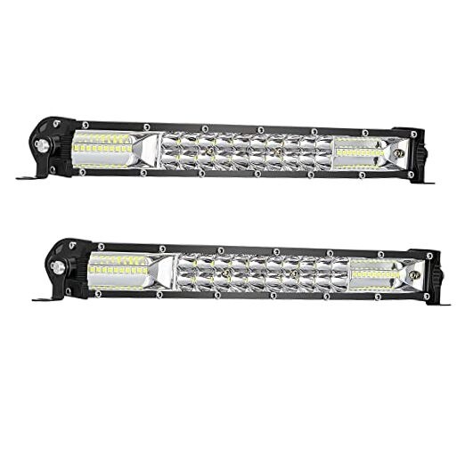 12″ Slim LED Light Bars for Truck – 12V 24V 120W 10000lm – 2 Pack