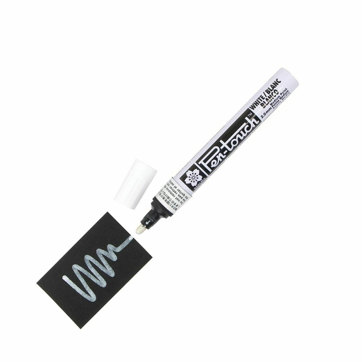 42500 Sakura Pentouch Paint Marker, 2.0mm Medium, White Ink, Box of 12
