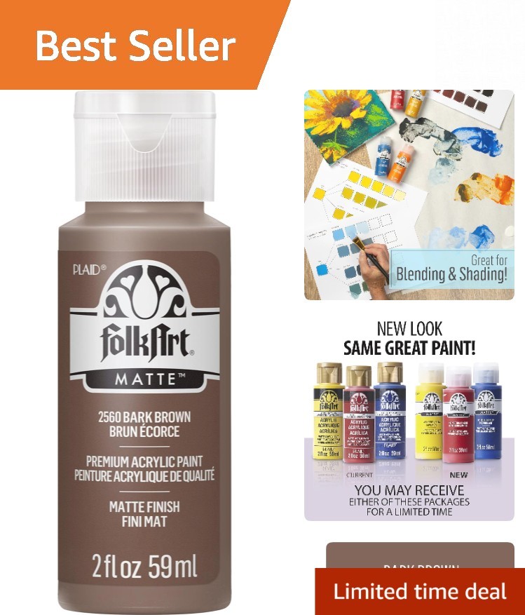 Rich Matte Finish Bark Brown Acrylic Paint 2 oz – Ideal for Crafting & More