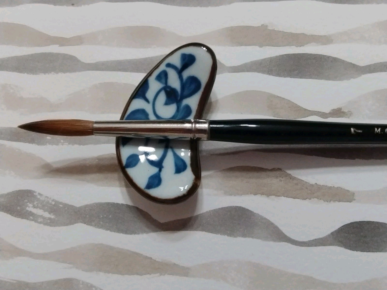 Vintage Grumbacher 177 Graphic Arts Red Sable Round 7 Brush Rare Mid‑Century USA