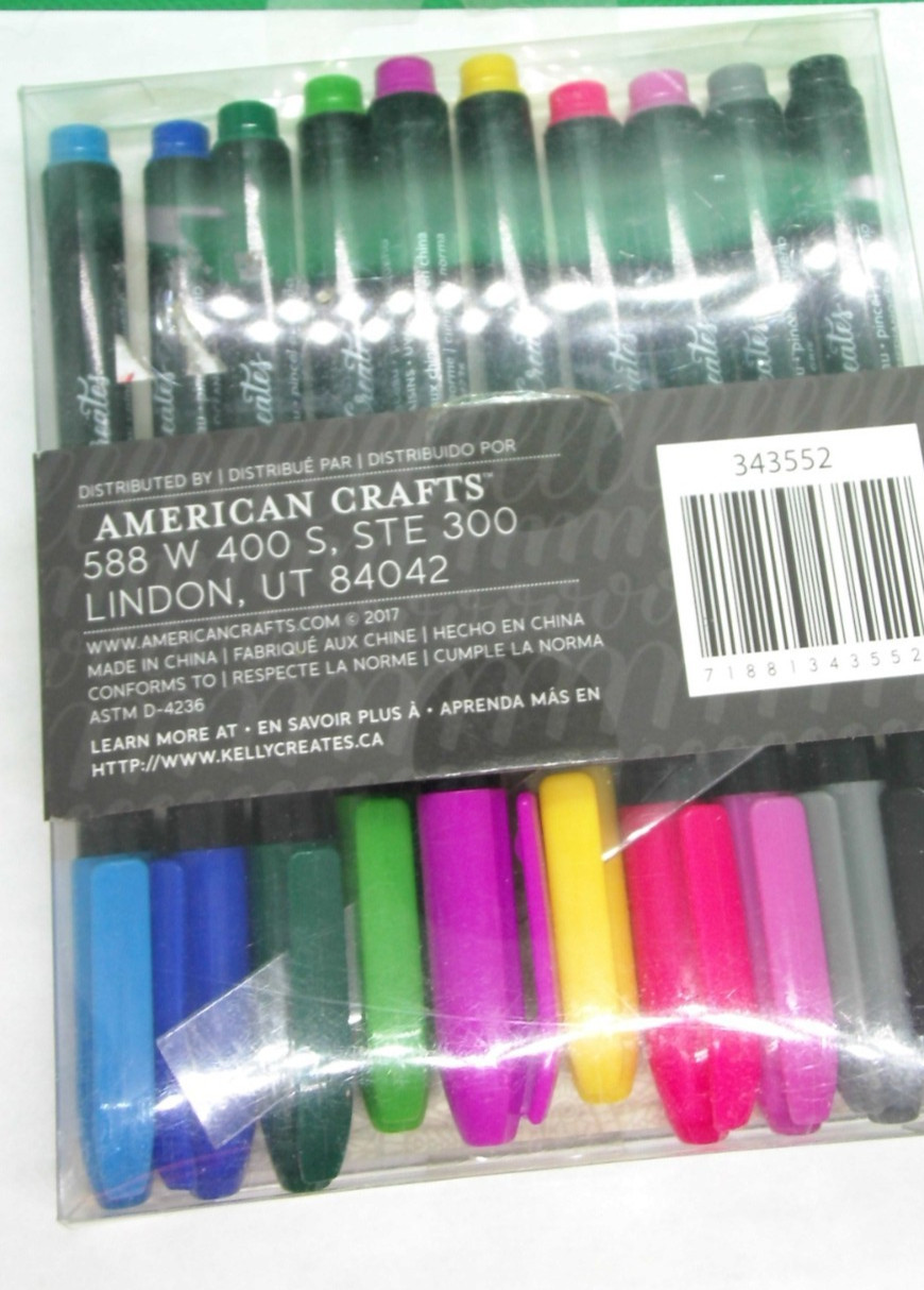 American Crafts #343552 Kelly Creates Pens, Multicolor, Water Based – More Below