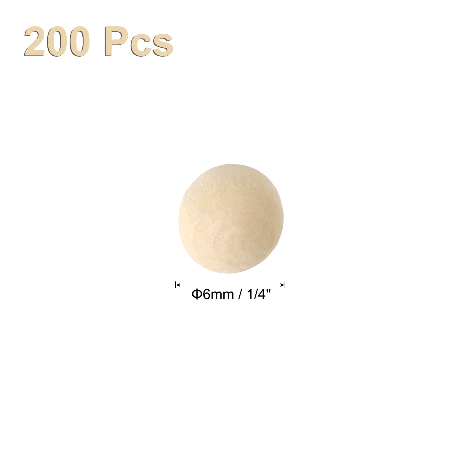 200 x Wooden Round Balls 1/4″ 6mm Unfinished Small Wood Balls