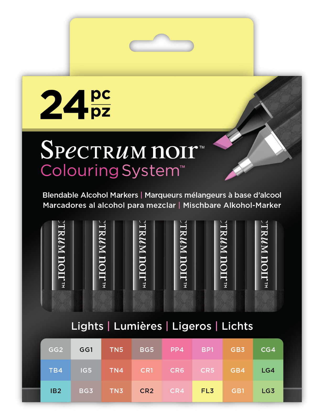 Spectrum Noir Alcohol Markers 24 Sets Double Ended Chisel & Bullet Tips
