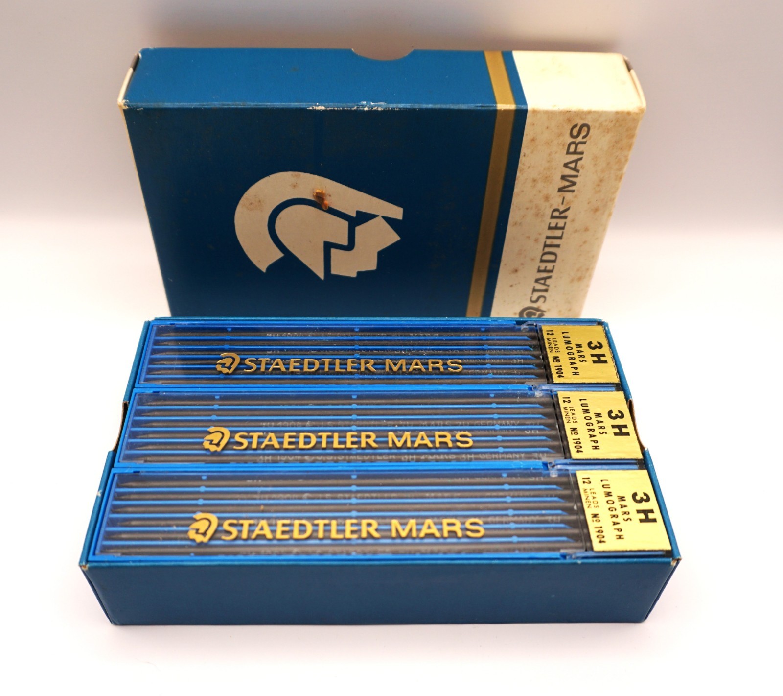 1 Gross (12 Boxes) Of 12 STAEDTLER MARS LUMOGRAPH LEADS 3H New Old Stock