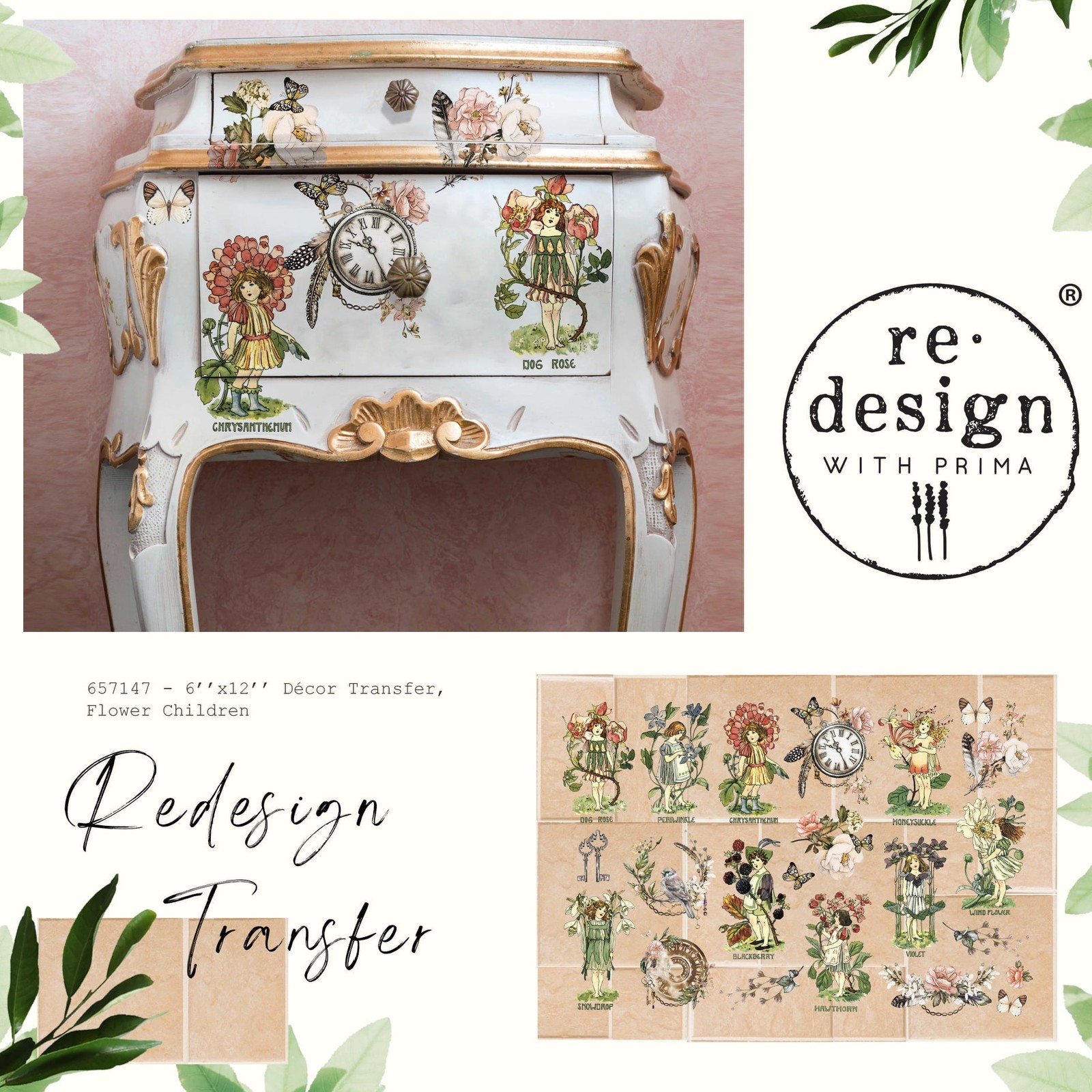 Flower Children | Mini Decor Transfers | Redesign with Prima