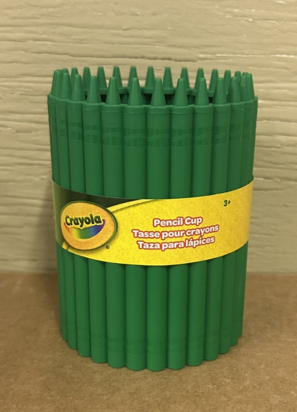 Crayola Crayon Pencil Cup Desk Organizer In the Color Green New Old Stock