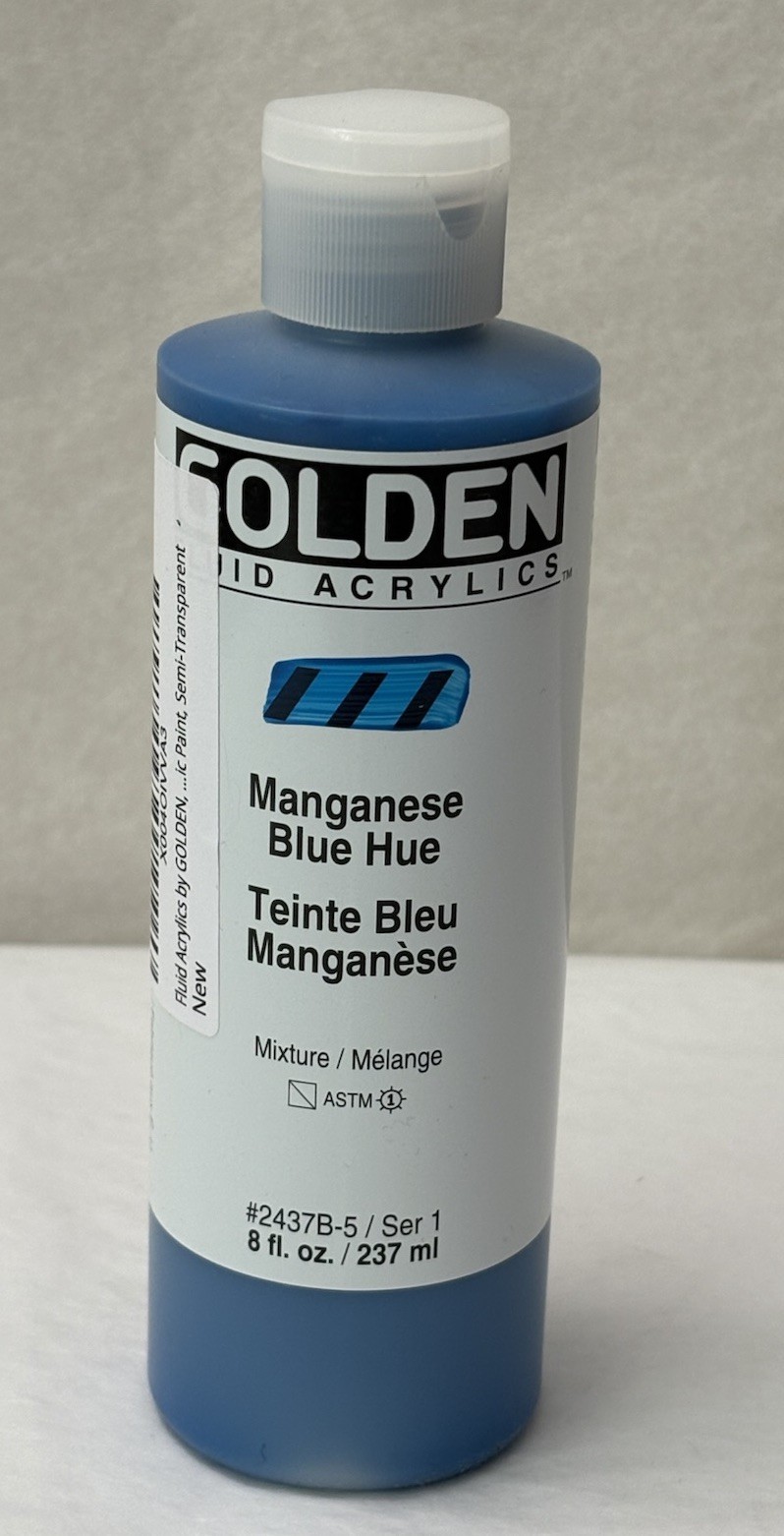 New Fluid Acrylics by GOLDEN, Manganese Blue Hue, 8 fl. oz. (D14)