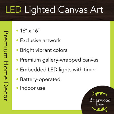 Briarwood Lane Everyday Canvas Art 16×16 Home Medium Canvas Art Medium Lighted