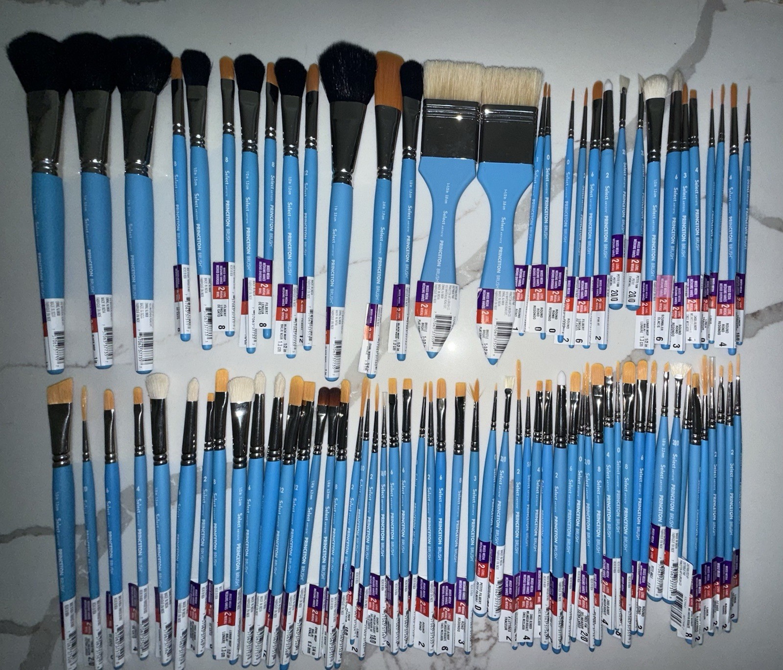 LOT of 83 Princeton Select Artiste Brushes Mixed Media Level 2 NEW