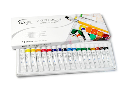 SPAIN BONFIL Professional Watercolor Paint Set tubes Artist Quality 12/18 Colors