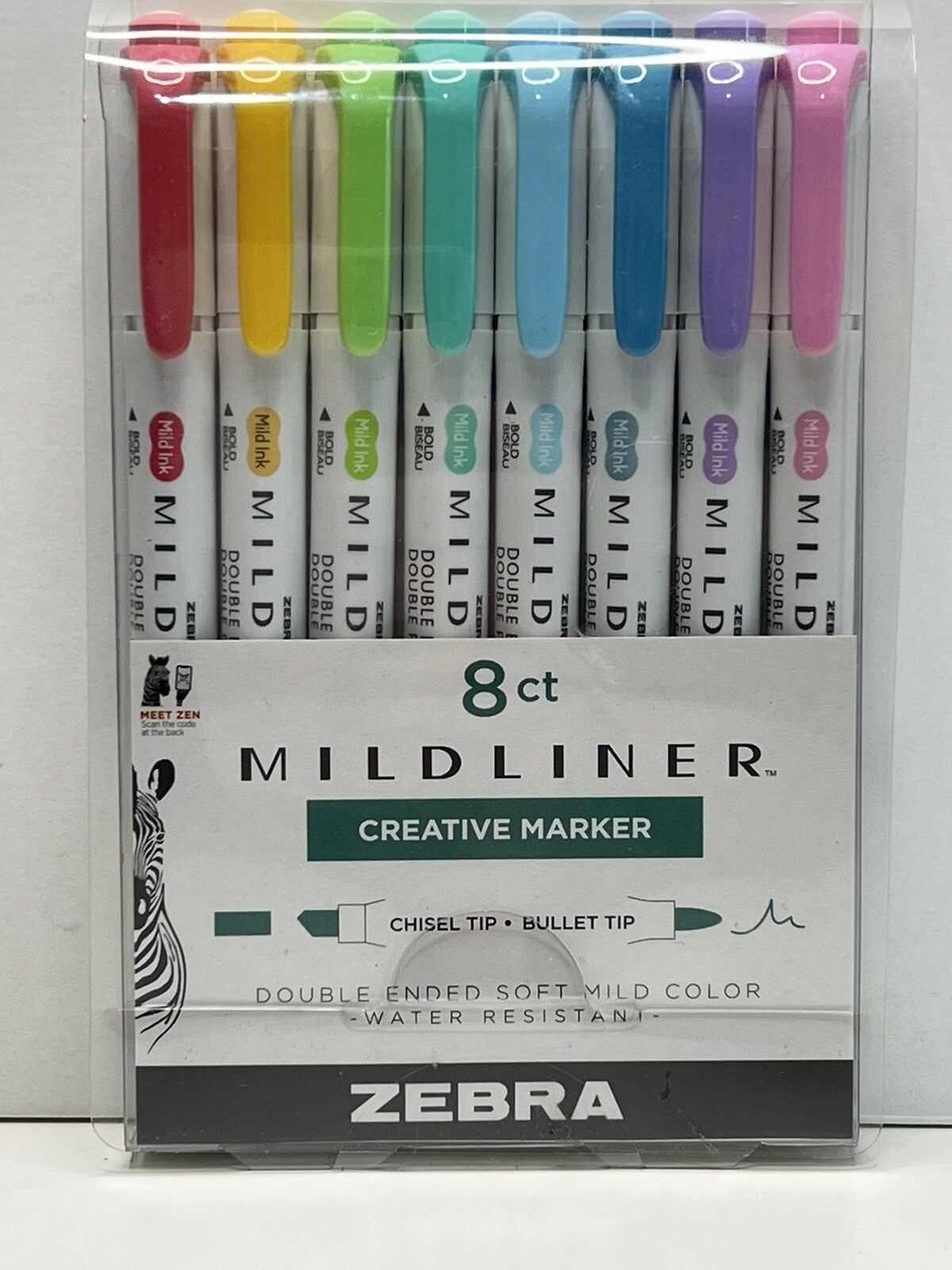 Zebra Mildliner Double Ended Water Resistant Creative Markers – 8 Count