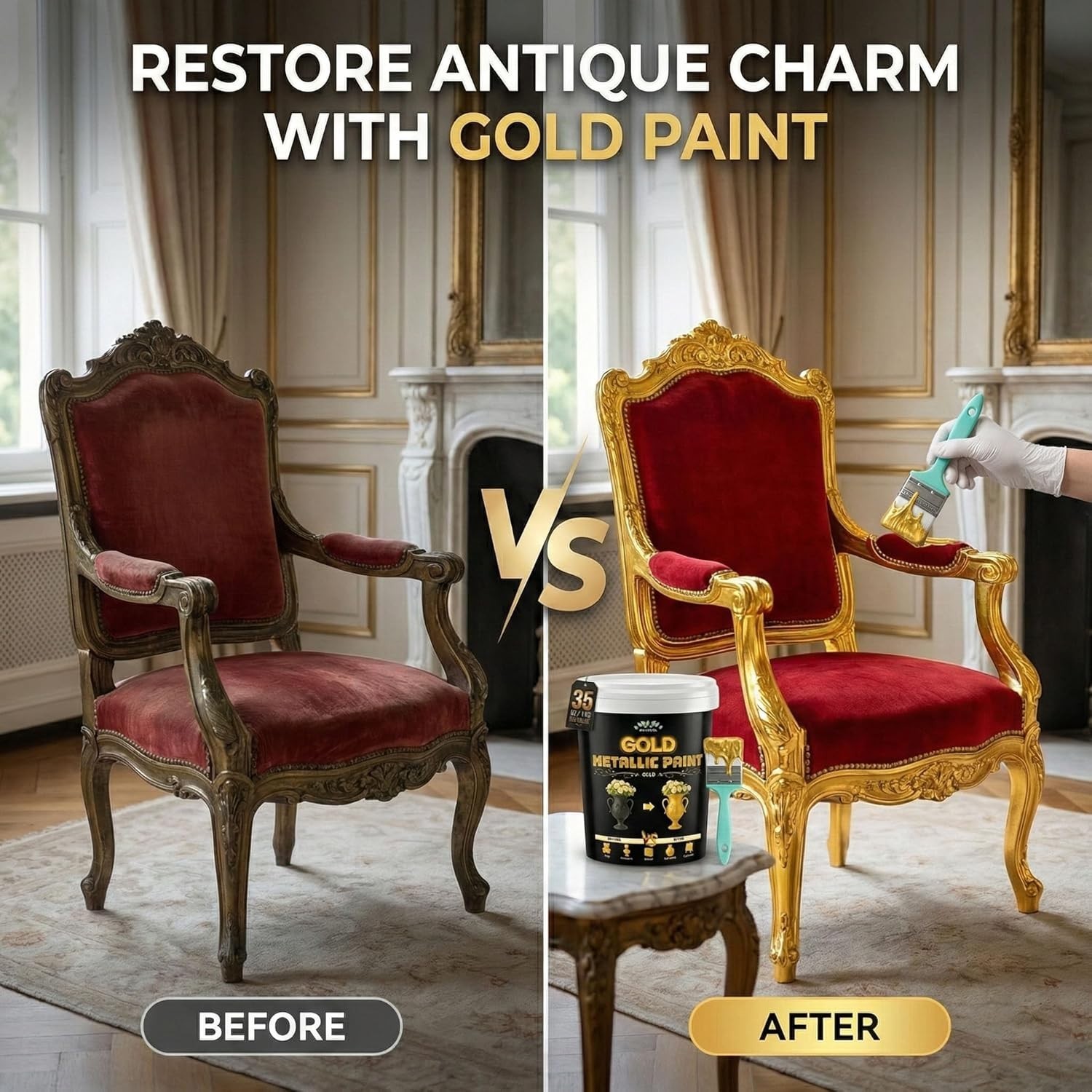 Versatile Gold Leaf Paint Alternative