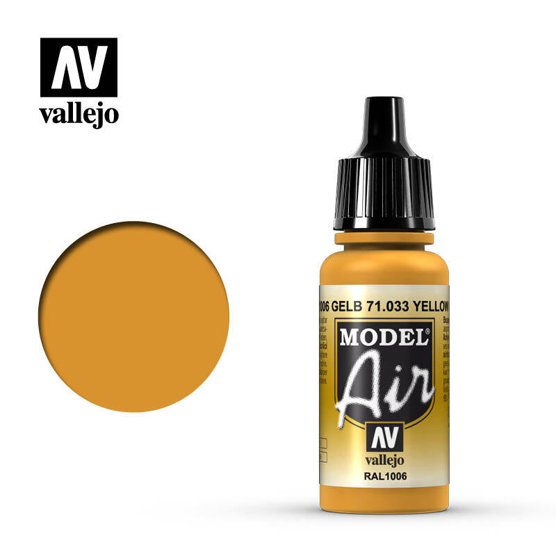 Vallejo 71033 Model Air Yellow Ochre Acrylic Paint 17ml – US