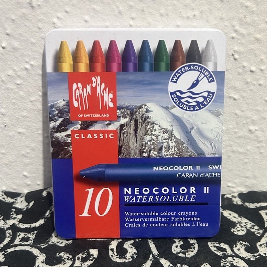 Caran d’Ache Neocolor II Watersoluble Wax Pastels Set of 10 Multicolor Tin