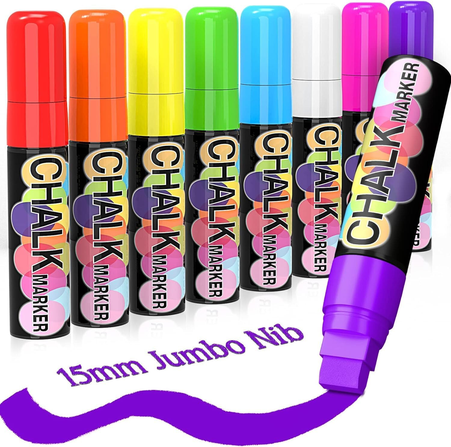 Car Window Markers for Auto Glass Washable Liquid Window Chalk Markers 15mm 8pc
