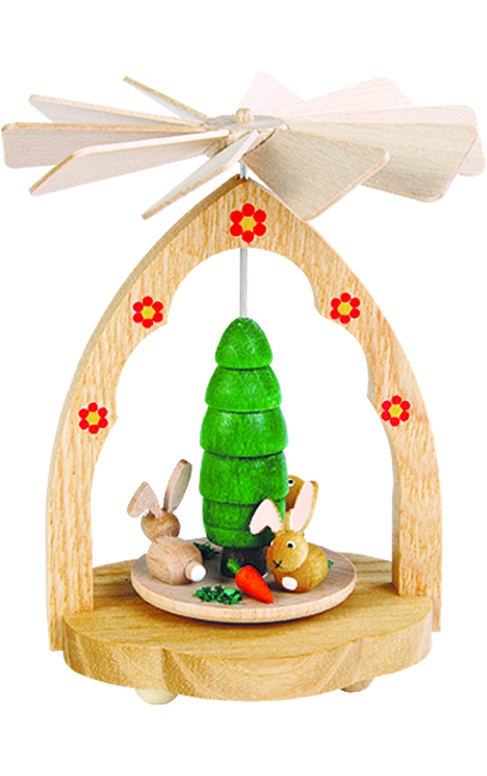 1712 – Richard Glaesser Mini Pyramid – Rabbits – 4.25″H x 3.25″W x 3.25″