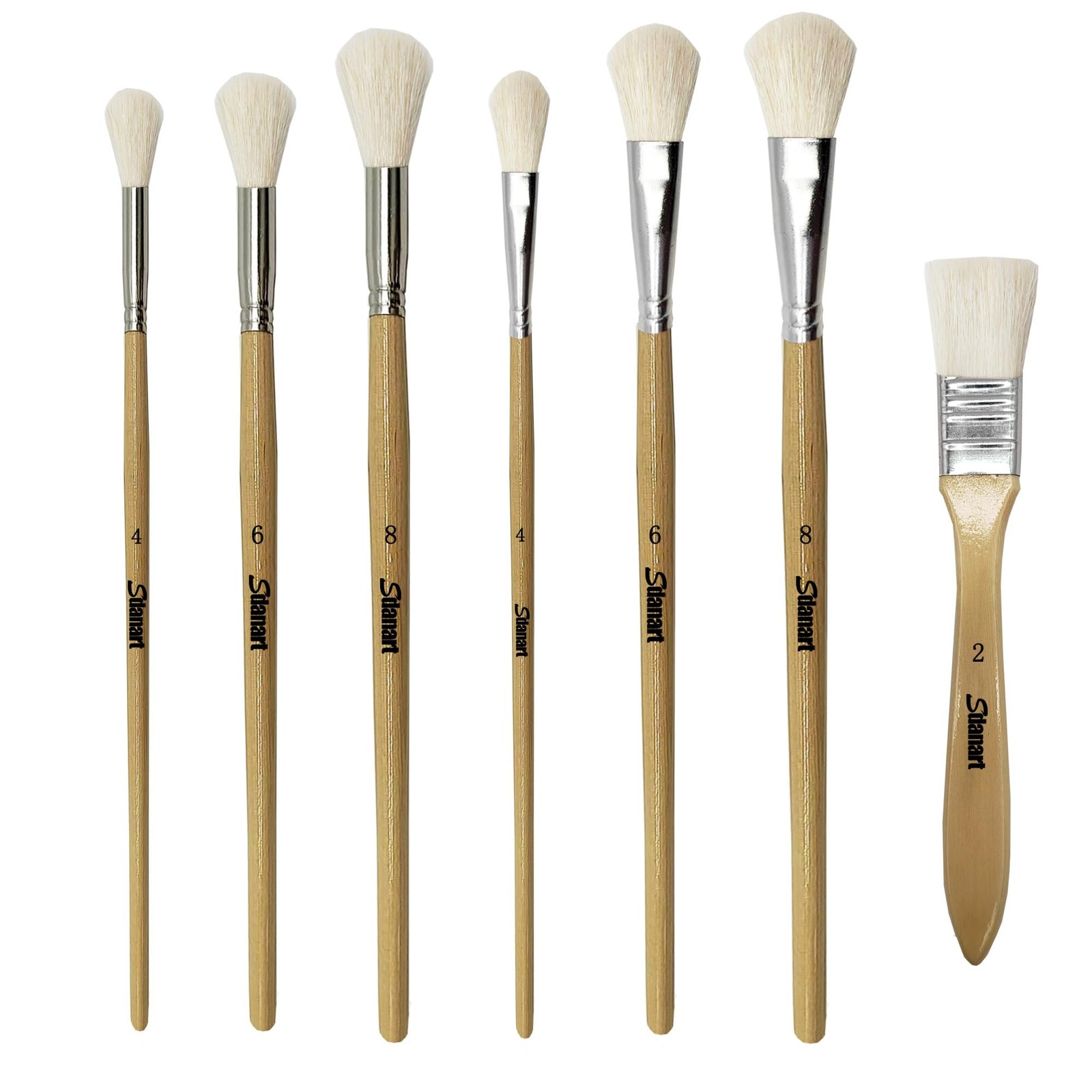 Sdanart Gilding Brush Set,7 PCS Varies (Small to Large), Light Yellow