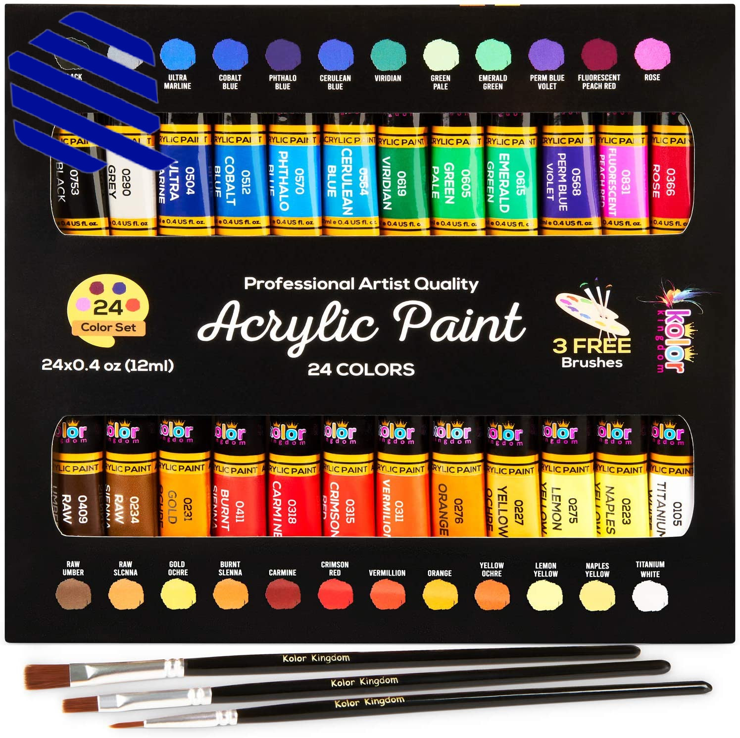 24 Colors Paint DIY Acrylic Paint Set for Hobby Model Painting Artists