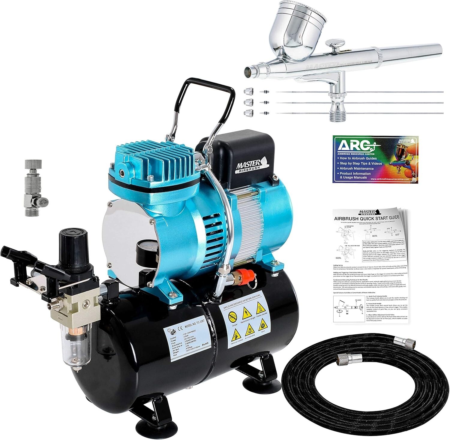 Complete Airbrush System: Cool Runner II Compressor & G222 Airbrush with 3 Tips