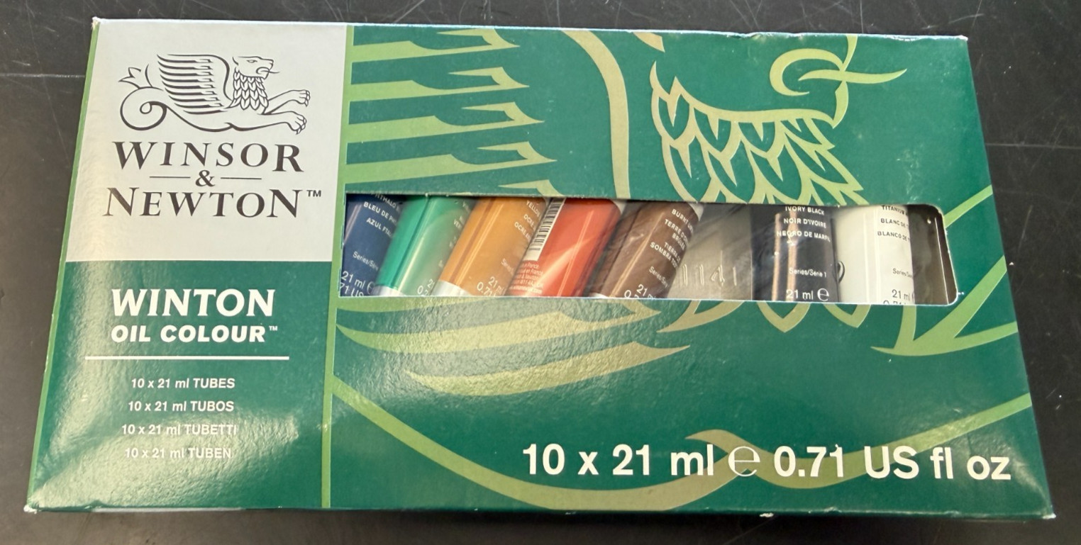 Winsor & Newton Winton Oil Color Set 0.7 Ounce Tubes Assorted Colors 10 x 21 ml