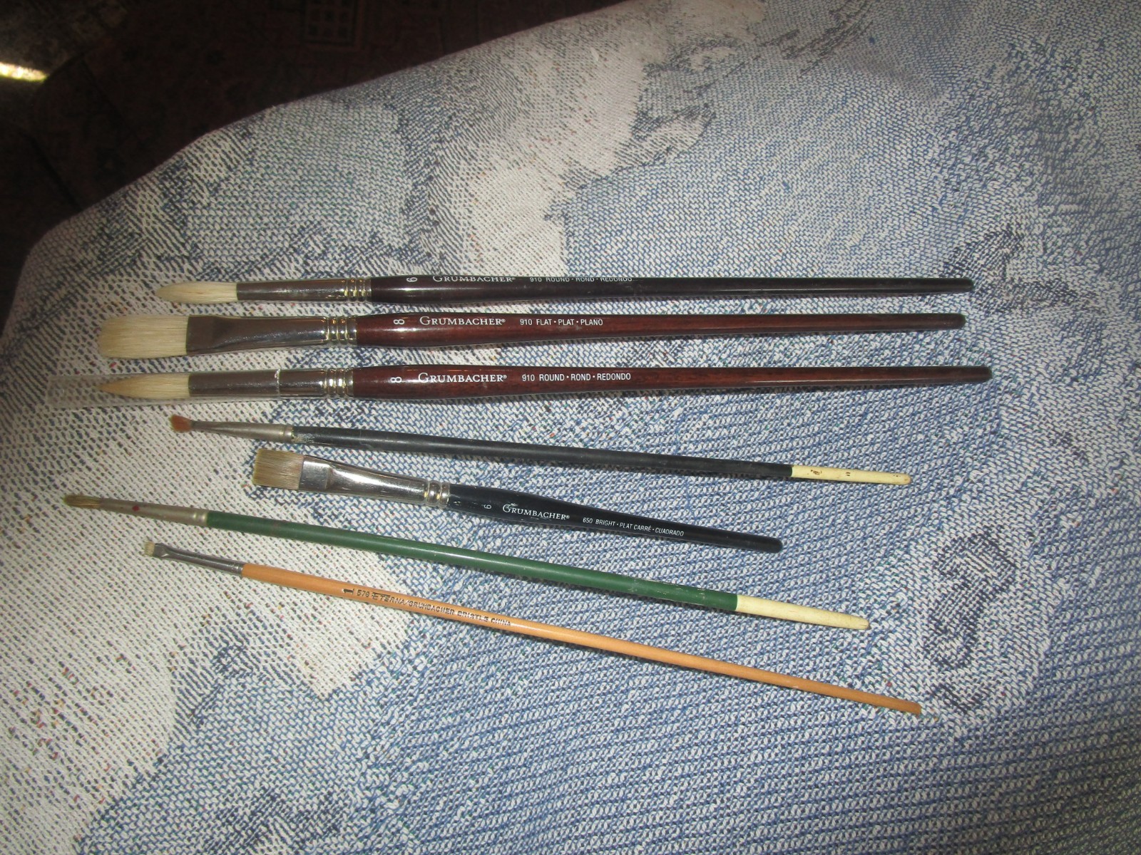 Grumbacher Lot of Professional Artist Brushes Long & Short Handled