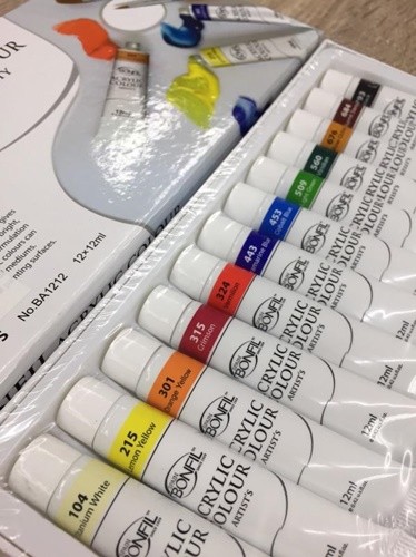 SPAIN BONFIL Professional Watercolor Paint Set tubes Artist Quality 12/18 Colors