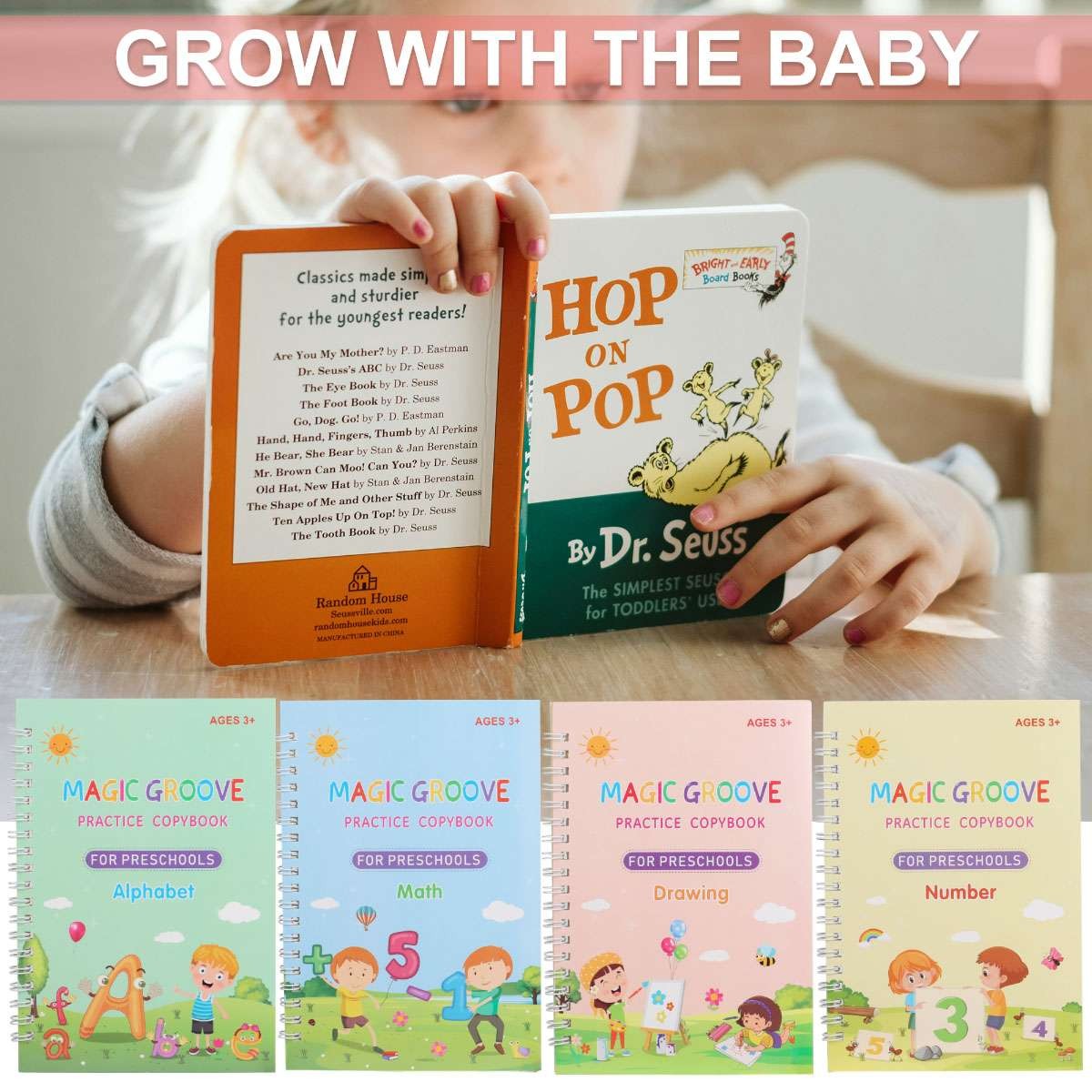 32Pcs Magic Practice Copybook Groove Children Reusable English Writing Book kids