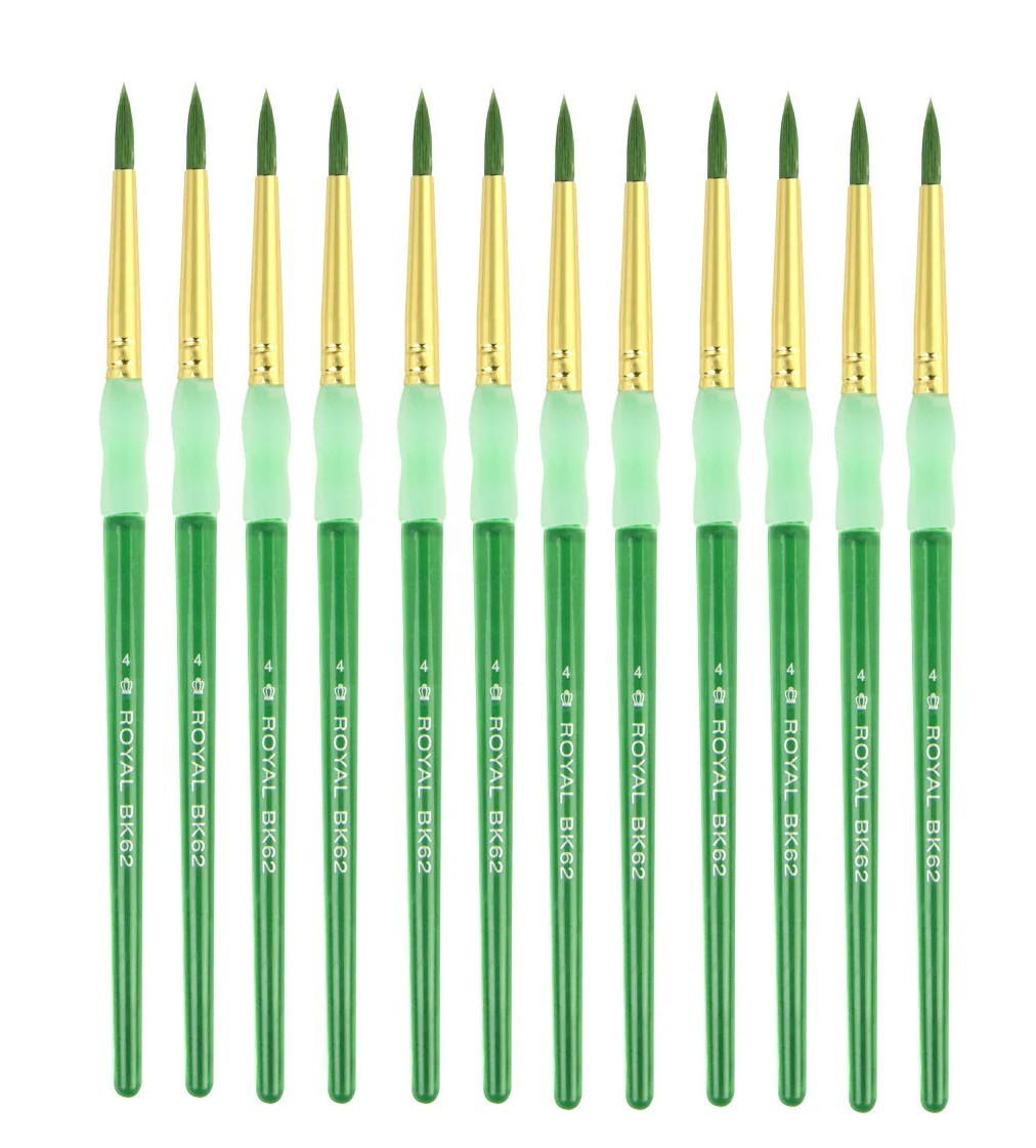 Royal Brush BK62-4 Big Kids Round Size 4 Package of 12 brushes