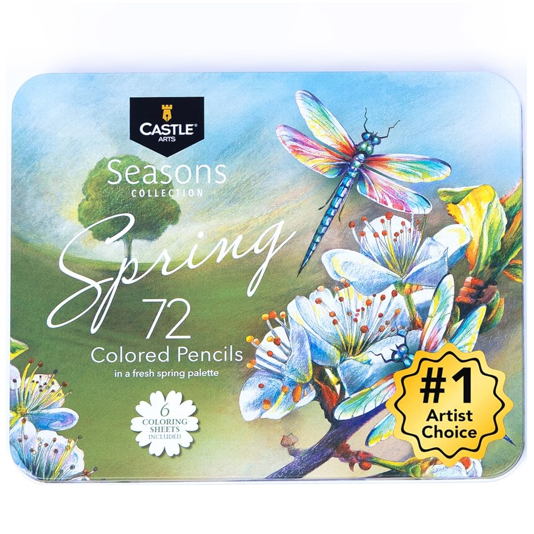 72 Spring Colored Pencils Set | Wax-Based Pencils with Soft, Smooth Cores | S