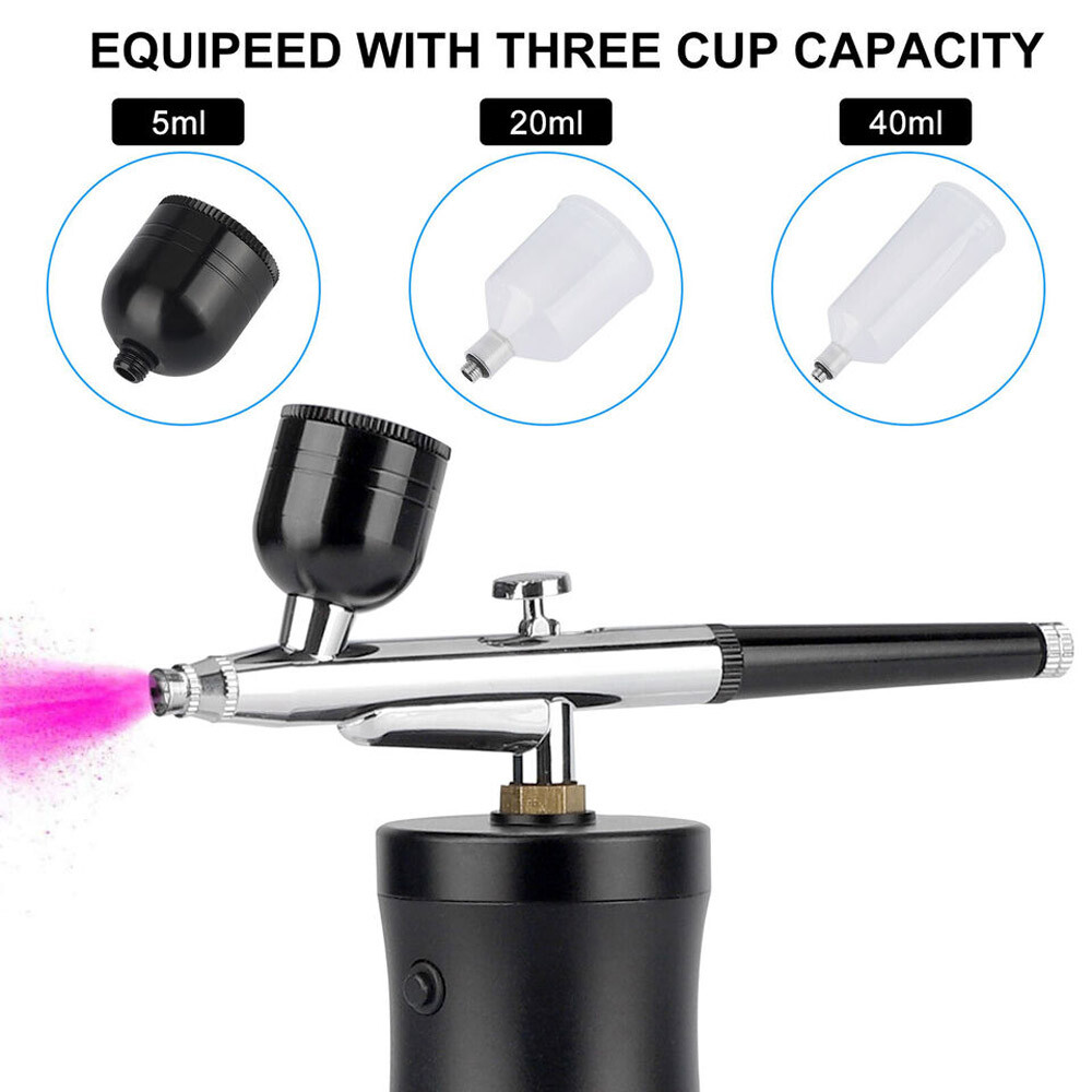 Portable Air Compressor Kit Air-Brush Paint Spray Gun Nail Tattoo Art Airbrush