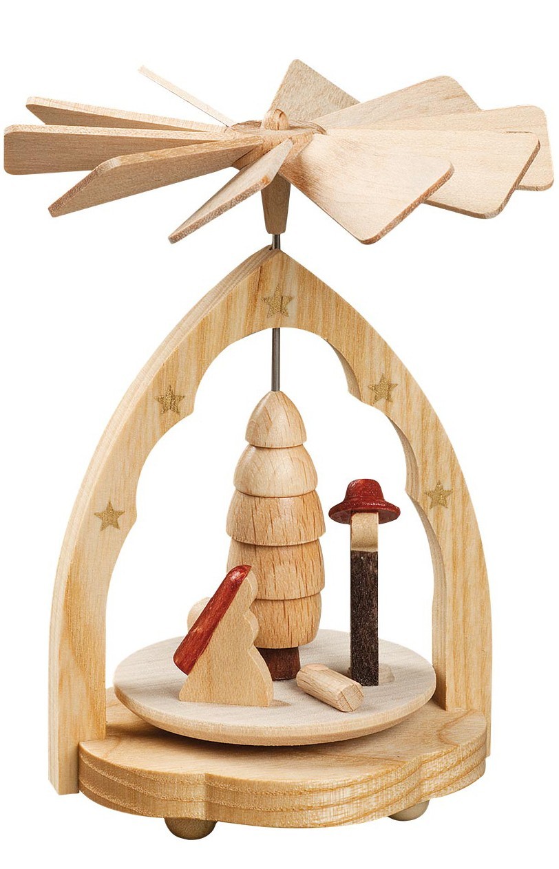Richard Glaesser Mini Pyramid – Nativity ” Natural finish – 4.25″H x 3.25