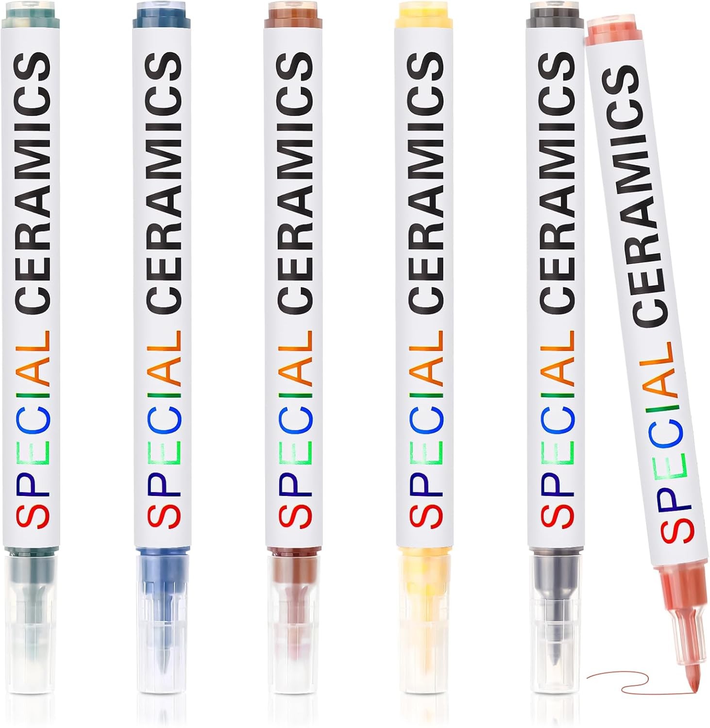 6 Pcs Underglaze Colored Pen for Pottery Ceramics Underglaze Marker DIY Ceram…